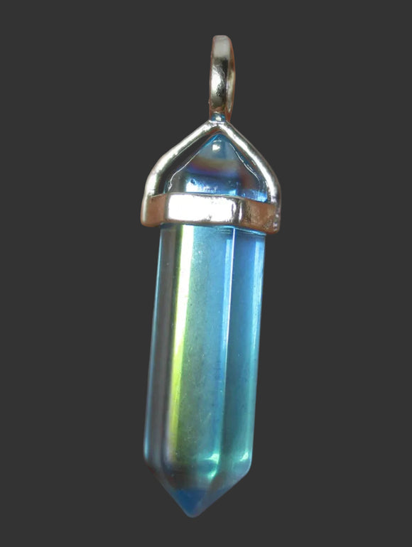Aqua Aura Quartz Point Pendant | Crystal Jewellery | Point Pendants