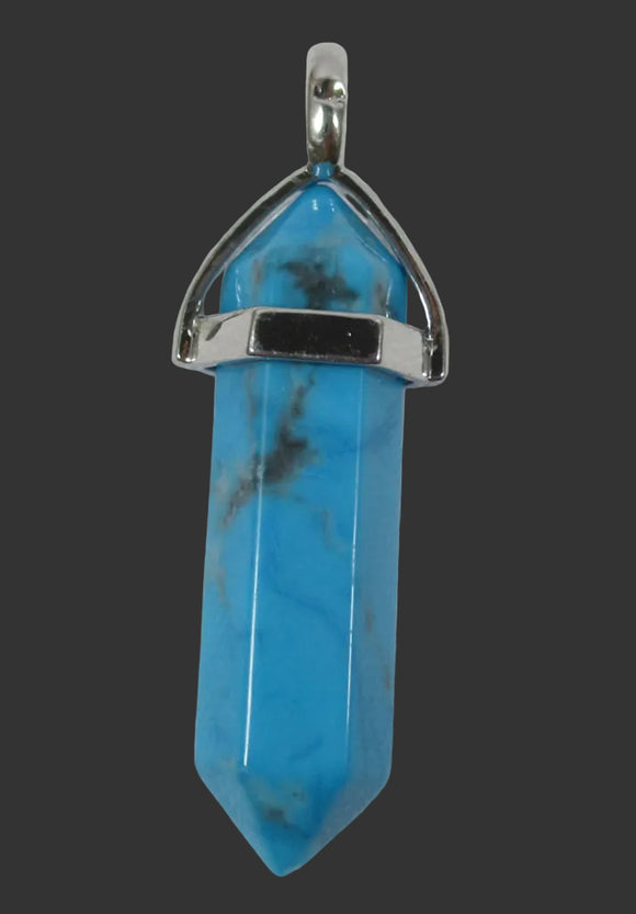 Turquoise Howlite Point Pendant | Crystal Jewellery | Point Pendants