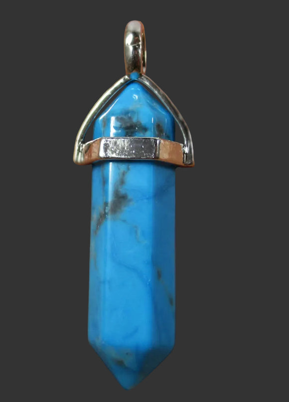 Turquoise Howlite Point Pendant | Crystal Jewellery | Point Pendants