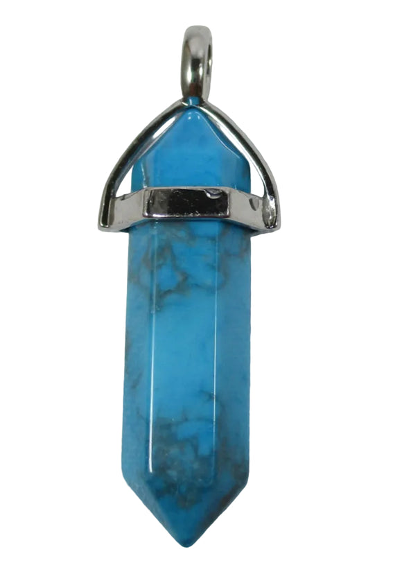 Turquoise Howlite Point Pendant | Crystal Jewellery | Point Pendants