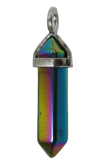 Rainbow Haematite Point Pendant | Crystal Jewellery | Point Pendants