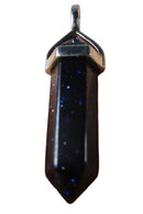Blue Goldstone Point Pendant | Crystal Jewellery | Point Pendants