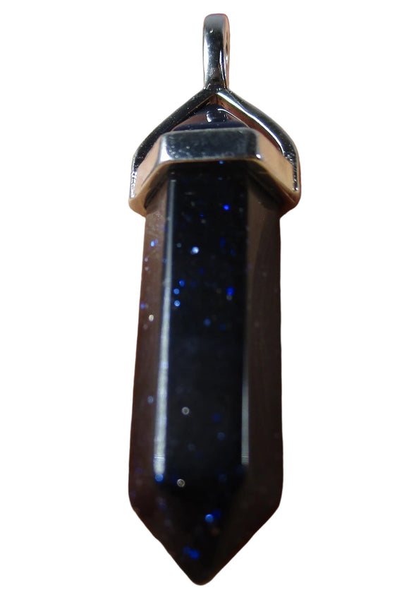 Blue Goldstone Point Pendant | Crystal Jewellery | Point Pendants