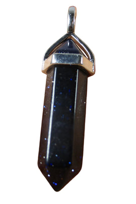 Blue Goldstone Point Pendant | Crystal Jewellery | Point Pendants