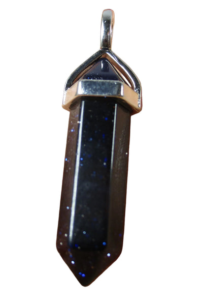 Blue Goldstone Point Pendant | Crystal Jewellery | Point Pendants