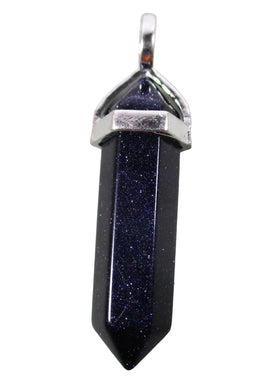 Blue Goldstone Point Pendant | Crystal Jewellery | Point Pendants