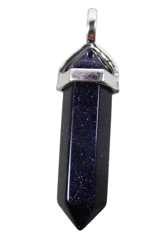 Blue Goldstone Point Pendant | Crystal Jewellery | Point Pendants
