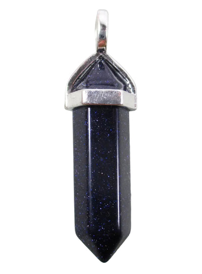 Blue Goldstone Point Pendant | Crystal Jewellery | Point Pendants