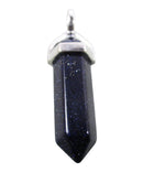 Blue Goldstone Point Pendant | Crystal Jewellery | Point Pendants
