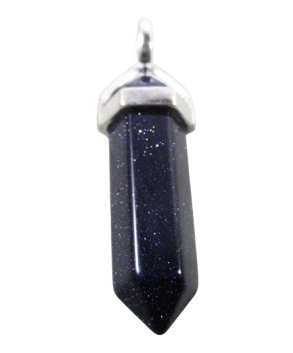 Blue Goldstone Point Pendant | Crystal Jewellery | Point Pendants