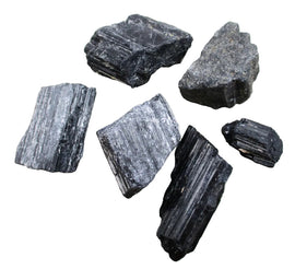 Black Tourmaline Grid Set 6 Rough Pieces