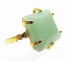 Adjustable Aventurine  Healing Crystal Gold Plated Square Ring | Crystal Jewellery | Gemstone Rings
