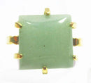 Adjustable Aventurine  Healing Crystal Gold Plated Square Ring | Crystal Jewellery | Gemstone Rings