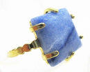 Adjustable Blue Aventurine Crystal Square Ring | Crystal Jewellery | Gemstone Rings