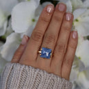 Adjustable Blue Aventurine Crystal Square Ring | Crystal Jewellery | Gemstone Rings