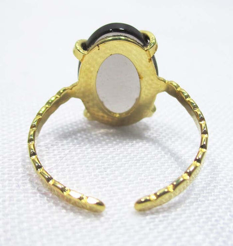 Adjustable Smoky Quartz Oval Ring Crystal Jewellery > Gemstone Rings