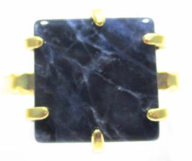 Adjustable Sodalite Square Ring | Crystal Jewellery | Gemstone Rings