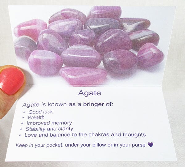 Agate Healing Crystals Properties Card Only - Others > Books & Greeting Cards
