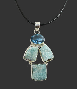 Amazonite Necklace (Silver Plated) | Crystal Jewellery | Crystal Pendants