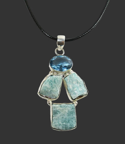 Amazonite Necklace (Silver Plated) | Crystal Jewellery | Crystal Pendants
