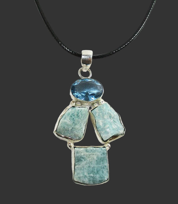 Amazonite Necklace (Silver Plated) | Crystal Jewellery | Crystal Pendants