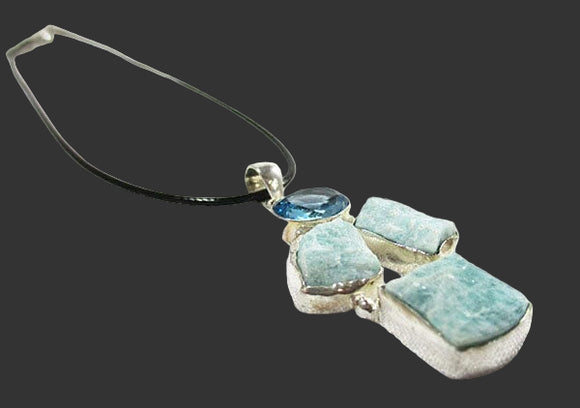 Amazonite Necklace (Silver Plated) | Crystal Jewellery | Crystal Pendants