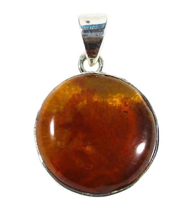 Amber Circular Pendant | Crystal Jewellery | Crystal Pendants