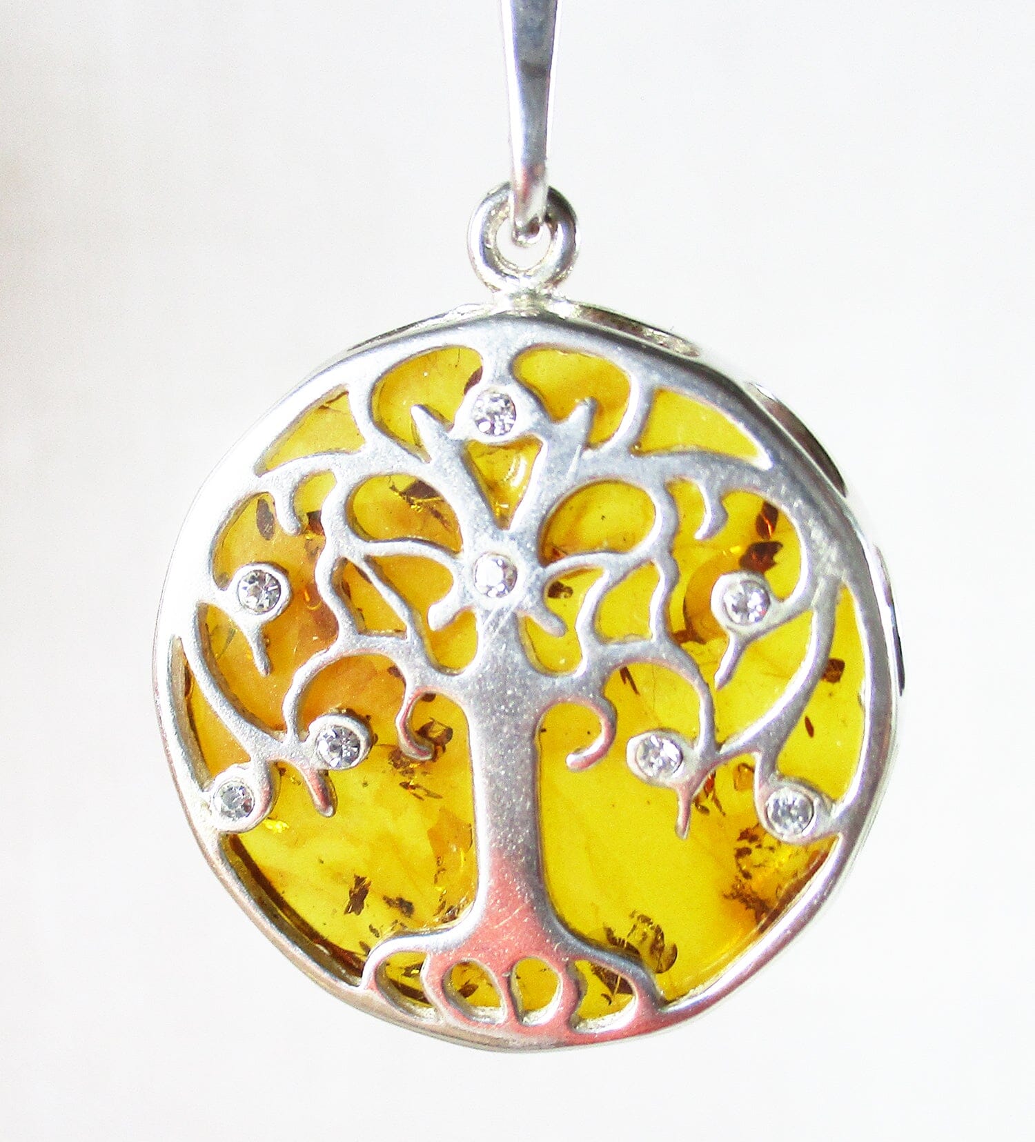 Amber Crystal Tree of Life Pendant Crystal Jewellery > Crystal Pendants