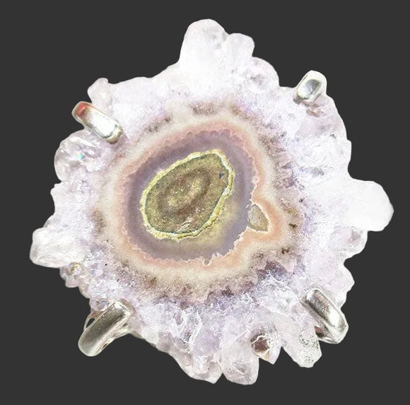 Amethyst Agate Crystal Ring (Size 0) | Crystal Jewellery | Gemstone Rings