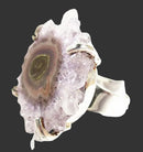 Amethyst Agate Crystal Ring (Size 0) | Crystal Jewellery | Gemstone Rings