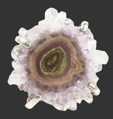 Amethyst Agate Crystal Ring (Size 0) | Crystal Jewellery | Gemstone Rings