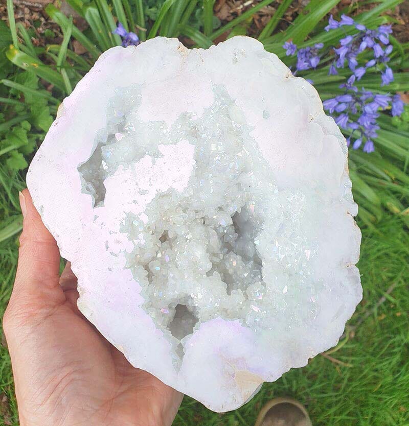 Angel Aura Quartz Geode (X Large) - Natural Crystals > Crystal Geodes