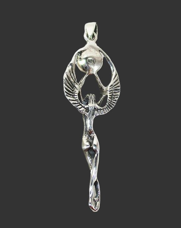 Angel with Mother of Pearl Moon Pendant | Crystal Jewellery | Crystal Pendants