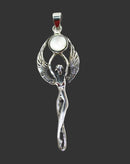 Angel with Mother of Pearl Moon Pendant | Crystal Jewellery | Crystal Pendants