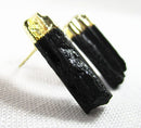 Asymmetrical Raw Black Tourmaline Crystal Studs | Crystal Jewellery | Gemstone Earrings