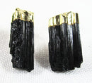 Asymmetrical Raw Black Tourmaline Crystal Studs | Crystal Jewellery | Gemstone Earrings