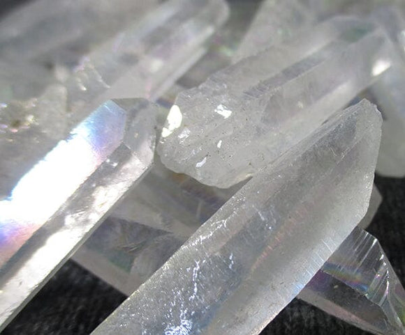 Aura Quartz Points - B Grade (x3) | Cut & Polished Crystals | Crystal Obelisks & Natural Points