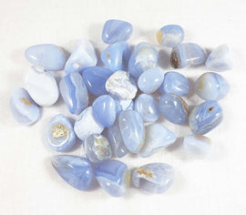 B Grade Blue Lace Agate Crystal Tumble Stones (x3) | Cut & Polished Crystals | Polished Crystal Tumble Stones