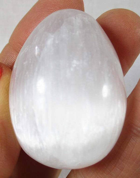 B Grade Selenite Small Egg | Crystal Carvings | Polished Crystal Eggs