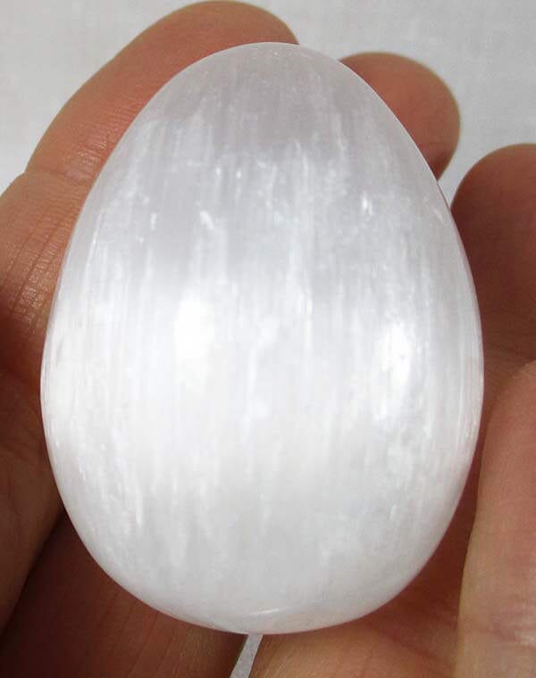 B Grade Selenite Small Egg - 3