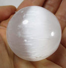 B Grade Selenite Sphere (Medium) | Crystal Carvings | Polished Crystal Spheres