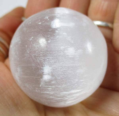 B Grade Selenite Sphere (Medium) Crystal Carvings > Polished Crystal Spheres