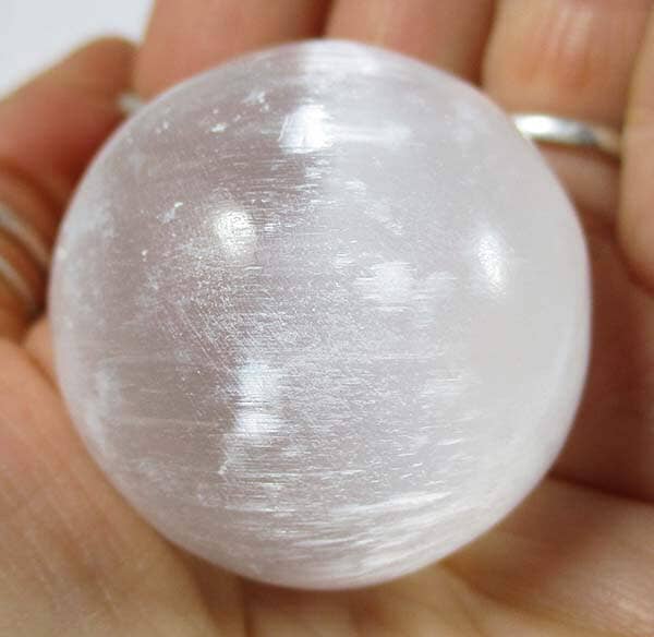 B Grade Selenite Sphere (Medium) - Crystal Carvings > Polished Crystal Spheres