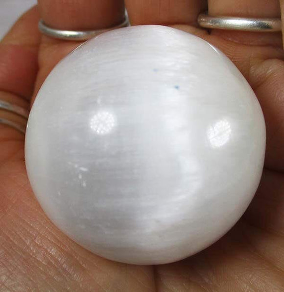 B Grade Selenite Sphere (Medium) | Crystal Carvings | Polished Crystal Spheres