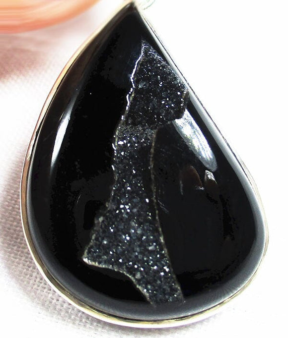 Black Druzy Healing Crystal Pendant | Crystal Jewellery | Crystal Pendants
