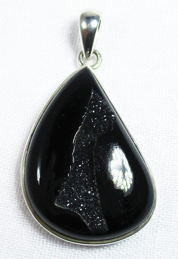 Black Druzy Healing Crystal Pendant | Crystal Jewellery | Crystal Pendants
