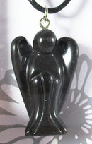 Black Onyx Guardian Angel Pendant | Crystal Jewellery | Angel Pendants
