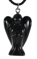Black Onyx Guardian Angel Pendant | Crystal Jewellery | Angel Pendants