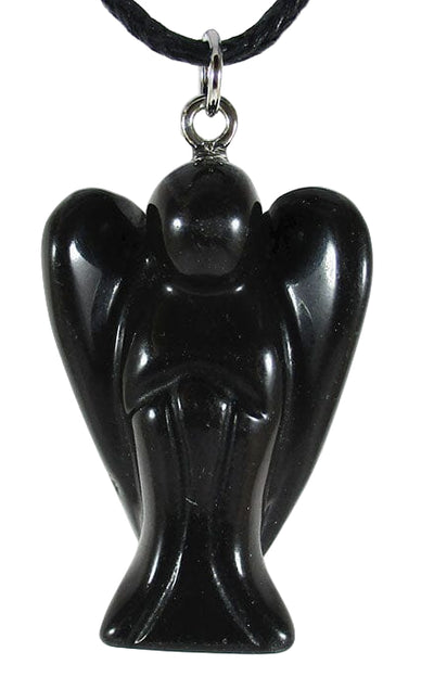 Black Onyx Guardian Angel Pendant | Crystal Jewellery | Angel Pendants