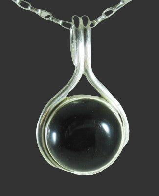 Black Onyx Healing Crystal Circle Pendant (Small) | Crystal Jewellery | Crystal Pendants
